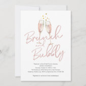 Invitation Brunch de calligraphie branché et douche à bulles (Devant)