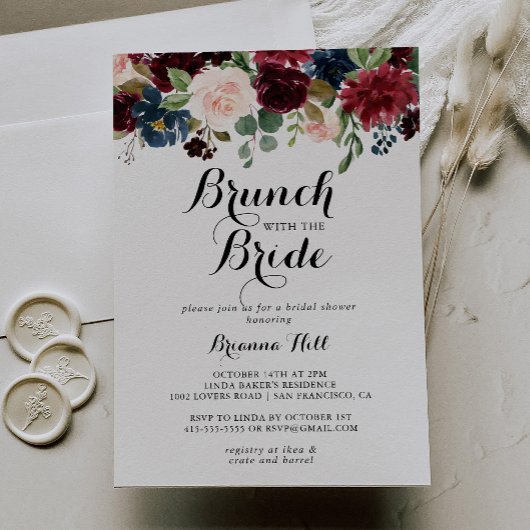 Invitation Brunch de calligraphie d'automne avec la douche de