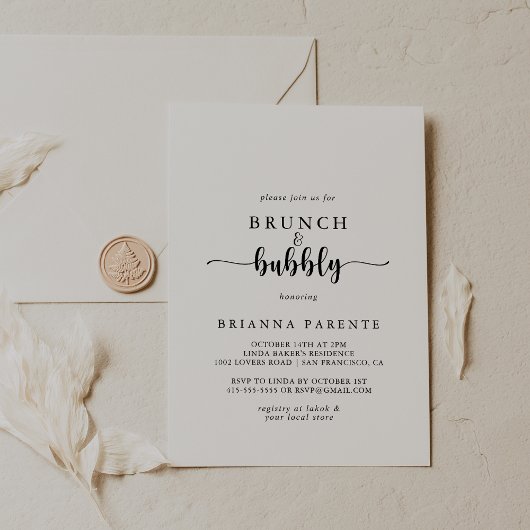 Invitation Brunch de calligraphie et Fête des mariées de bull