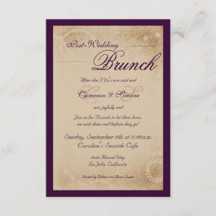 Invitation Brunch de Courrier-Mariage - manuscrit, pourpre