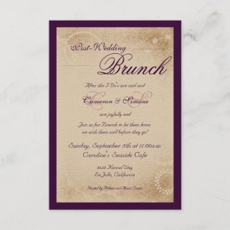Invitation Brunch de Courrier-Mariage - manuscrit, pourpre