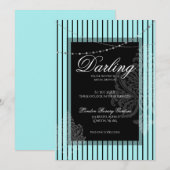 Invitation Brunch de douche de mariée avec la mariée sarcelle (Devant / Derrière)