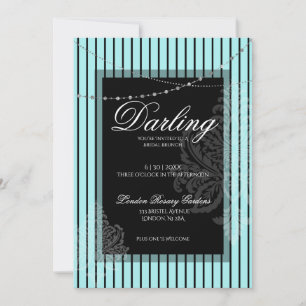 Invitation Brunch de douche nuptiale avec la mariée turquoise
