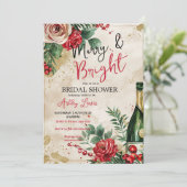 Invitation Brunch de douche nuptiale d'hiver et Noël mousseux (Debout devant)