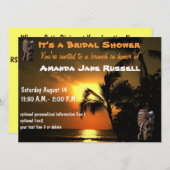 Invitation Brunch de Fête de la mariée de Tiki de palmier (Devant / Derrière)