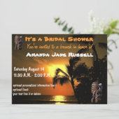 Invitation Brunch de Fête de la mariée de Tiki de palmier (Debout devant)