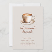 Invitation Brunch de fête de retraite avec café (Devant)