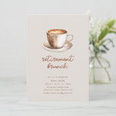 Invitation Brunch de fête de retraite avec café (Debout devant)