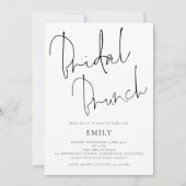 Invitation Brunch de Fête des mariées de script informel (Devant)