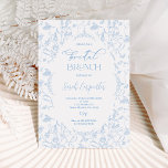 Invitation Brunch de Fête des mariées de toile<br><div class="desc">Fête des mariées Florale Toile Invitation Brunch,  quelque chose de bleu Invitation nuptiale Invitation nuptiale</div>