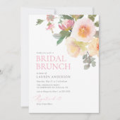 Invitation Brunch de Fête des mariées florale rose (Devant)