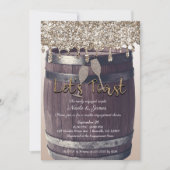 Invitation Brunch de fiançailles avec Champagne et Glitter Dr (Devant)