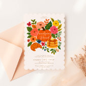 Invitation Brunch de Friendsgiving à la citrouille florale d'