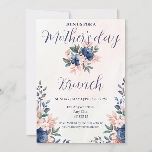 Invitation Brunch de la Fête des mères (Devant)