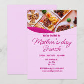 Invitation Brunch de la Fête des mères (Devant / Derrière)