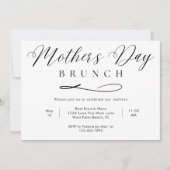 Invitation Brunch de la fête des mères avec un script simple  (Devant)