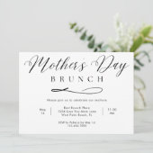 Invitation Brunch de la fête des mères avec un script simple  (Debout devant)