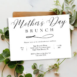 Invitation Brunch de la fête des mères avec un script simple