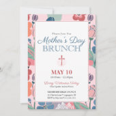Invitation Brunch de la fête des mères dans une église floral (Devant)