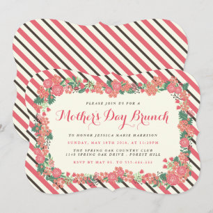 Invitation Brunch de la Fête des Mères de la couronne de fleu