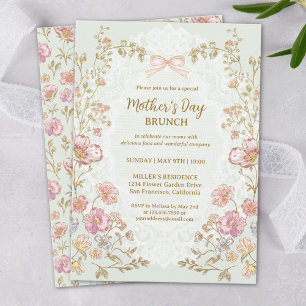 Invitation Brunch de la Fête des Mères Élégant Joli Floral Vi
