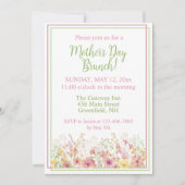Invitation Brunch de la Fête des mères Fleurs sauvages rose e (Devant)