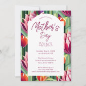 Invitation Brunch de la fête des mères - motif botanique blan (Devant)