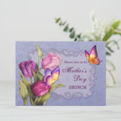 Invitation Brunch de la Fête des mères Tulipes du printemps (Debout devant)