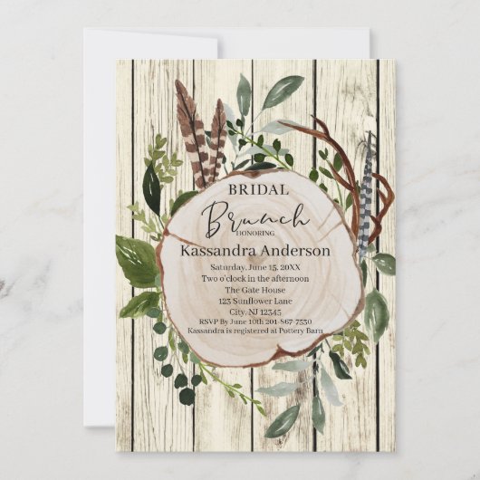 Invitation Brunch de la mariée de Rustic Boho (Devant)