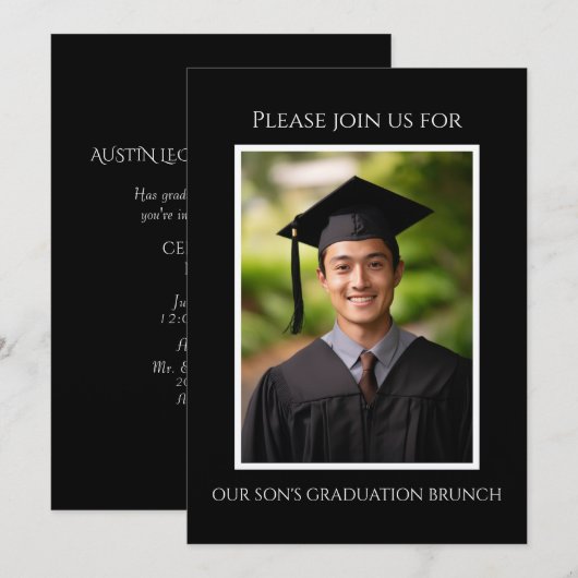 Invitation Brunch de la photo de la fin d'études (Devant / Derrière)