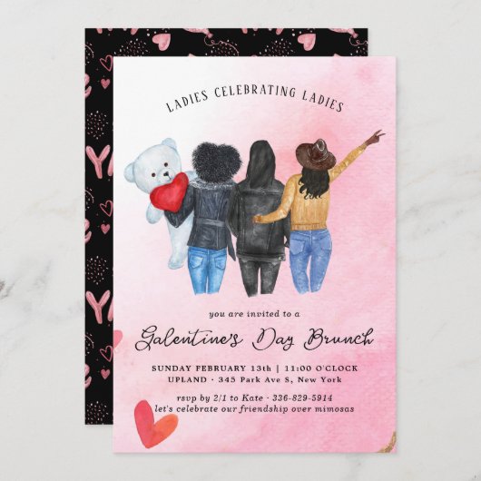 Invitation Brunch de la Saint-Galentin (Devant / Derrière)