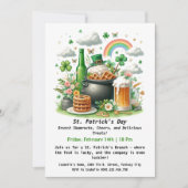 Invitation Brunch de la Saint-Patrick – Trèfles, Acclamations (Devant)