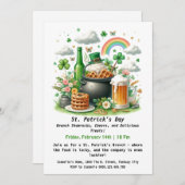 Invitation Brunch de la Saint-Patrick – Trèfles, Santé (Devant / Derrière)