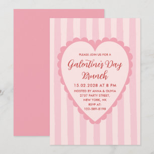 Invitation Brunch de la Saint-Valentin entre copines Rouge Ro