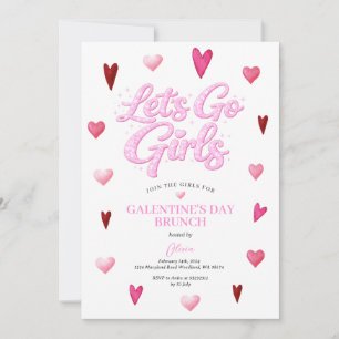 Invitation Brunch de la Saint-Valentin Glitter Girl Galentine