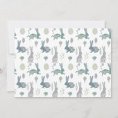 Invitation Brunch de lapin décoratif et oeufs de P (Dos)