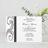 Invitation Brunch de lendemain de mariage aux tourbillons noi (Debout devant)