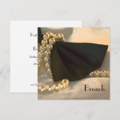 Invitation Brunch de lendemain de mariage Black Bow Tie et pe (Devant / Derrière)