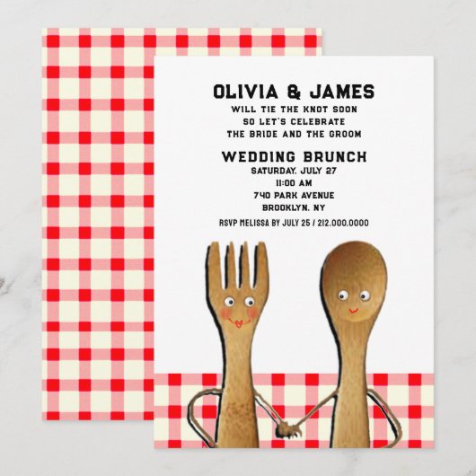 Invitation Brunch de mariage (Devant / Derrière)