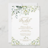 Invitation Brunch de mariage à la verdure d'eucalyptus aquare (Devant)