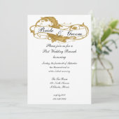 Invitation Brunch de mariage après la cérémonie avec feuille  (Debout devant)