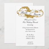 Invitation Brunch de mariage après la cérémonie avec feuille  (Devant / Derrière)