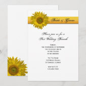 Invitation Brunch de mariage après la cérémonie Sunflower Str (Devant / Derrière)