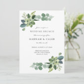 Invitation Brunch de mariage au eucalyptus (Debout devant)