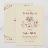 Invitation Brunch de mariage avec écriture manuscrite fantais (Devant / Derrière)