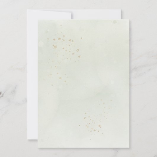 Invitation Brunch de mariage avec feuilles de eucalyptus doré (Dos)