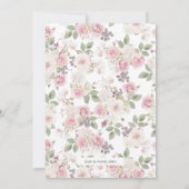 Invitation Brunch de mariage avec rose rose et Mimosa pétilla (Dos)