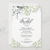 Invitation Brunch de mariage avec verdure d'eucalyptus à l'aq (Devant)