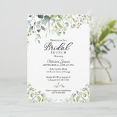 Invitation Brunch de mariage avec verdure d'eucalyptus à l'aq (Debout devant)