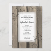 Invitation Brunch de mariage champêtre en bois de grange (Devant)